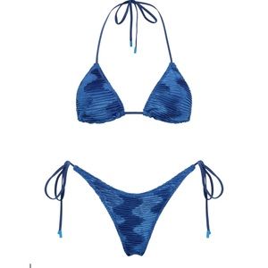 Triangl textured side tie bikini - worn once - size XS